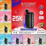 AIVONO AIM BOOM 25000 Züge Dual-Mesh Digital Display 25k 0% 2% 3% 5% Niedriger Nikotingehalt Wiederaufladbare Einweg E-Zigarette Bulk Kaufen Großhandel