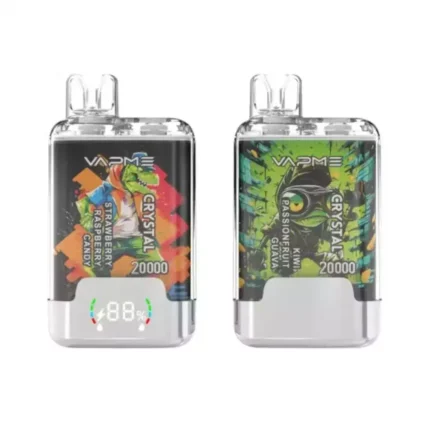 VAPME Crystal 20000 Züge Einweg Vape Pen - Doppelte Aromen, 2% Nikotinsalz, Digitaldisplay & USB-C (Wiederaufladbar, Großhandel)